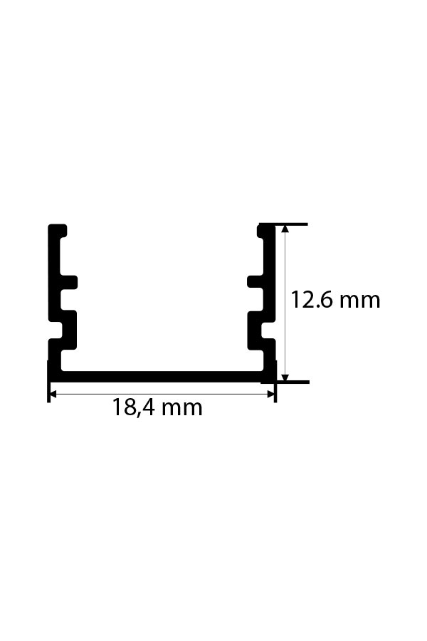 12x18 mm Kanal LED Profili 12x18 mm Kanal LED Profili